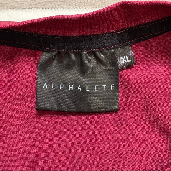 Alphalete Short Sleeve Tee With Logo Deep Red Men’s XL - Picture 3 of 8